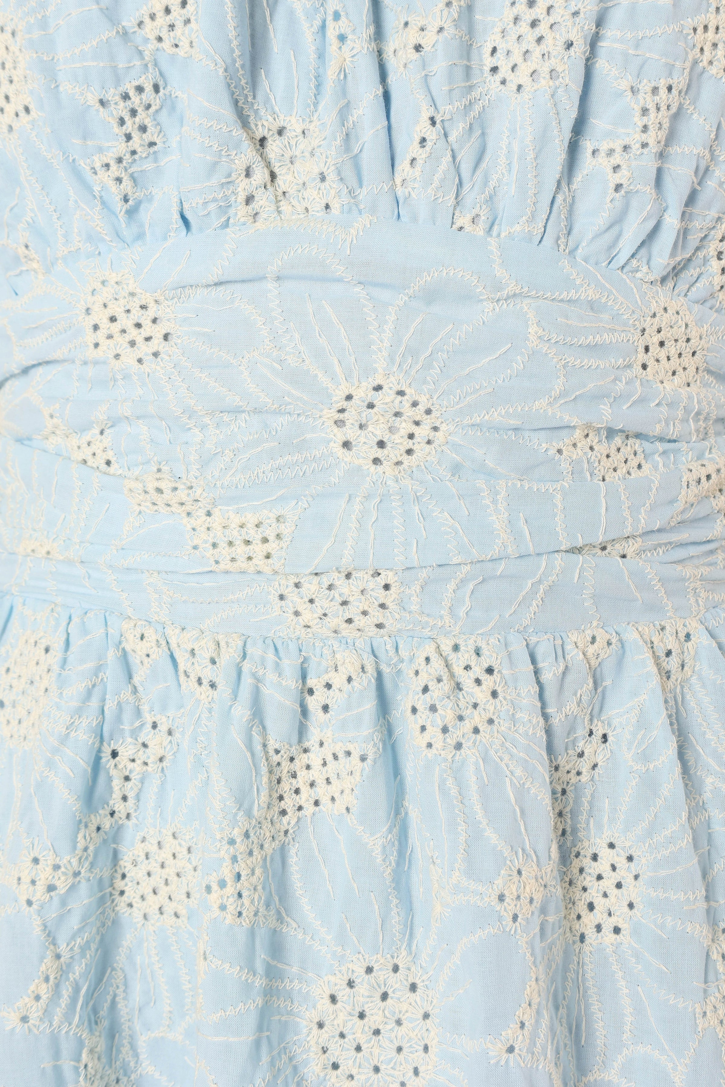 DRESSES @Taila Halterneck Midi Dress - Blue Floral