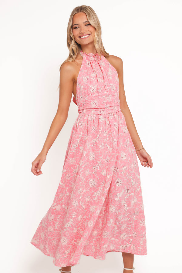 DRESSES Taila Halterneck Midi Dress - Pink
