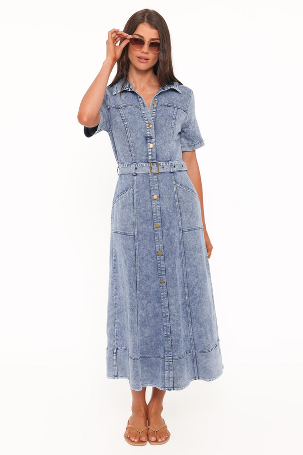 DRESSES Tamara Maxi Dress - Med Denim