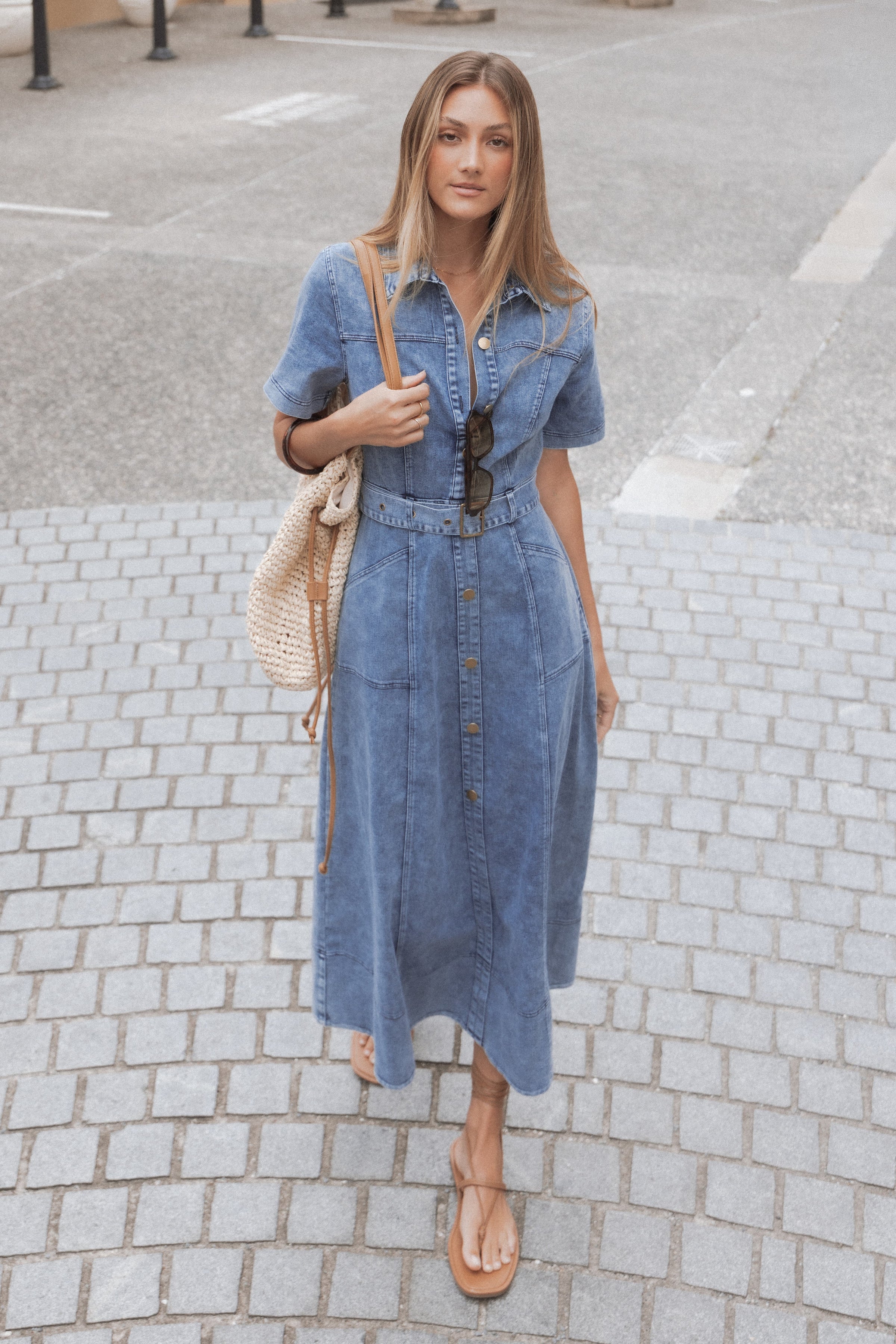 DRESSES Tamara Maxi Dress - Med Denim