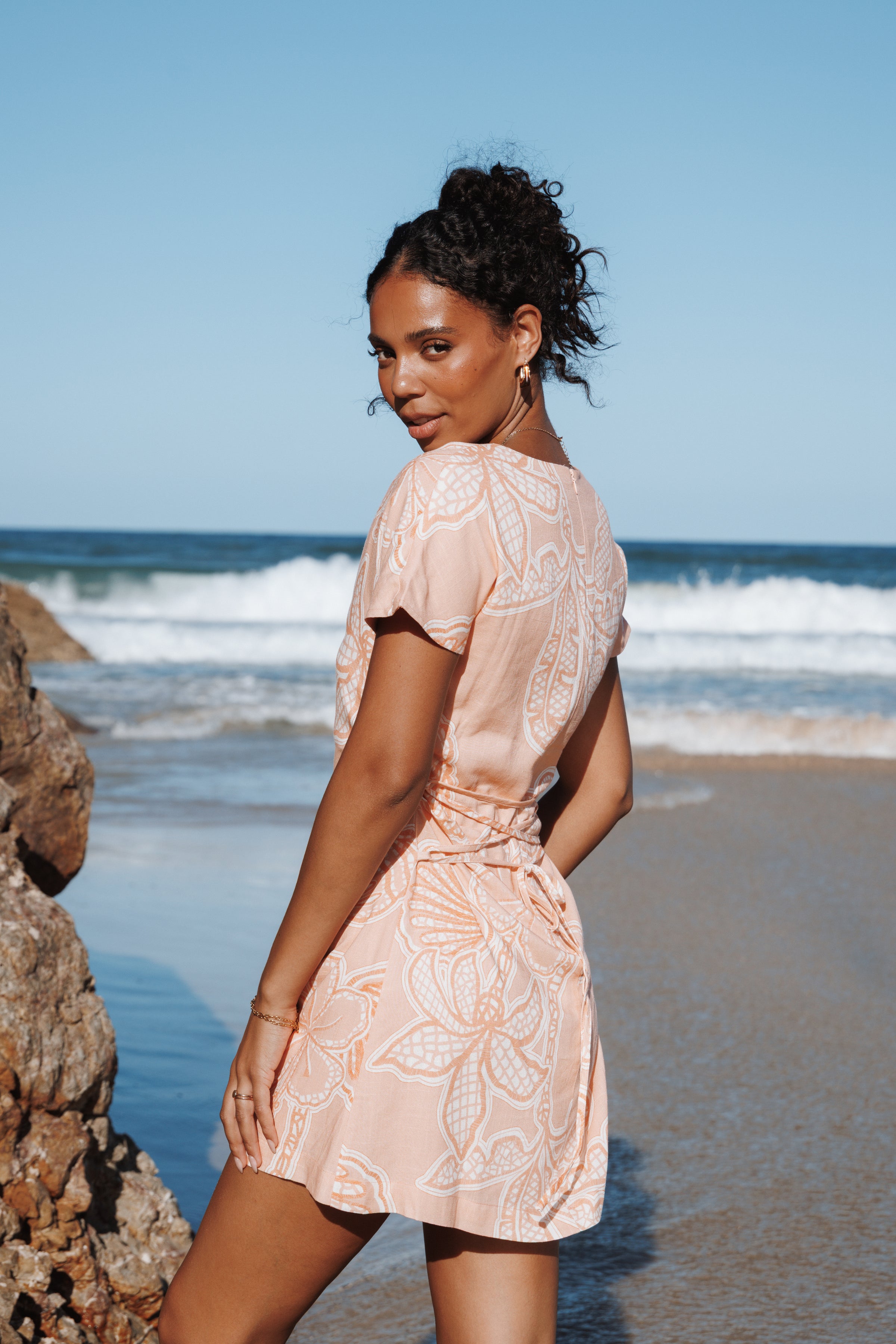 DRESSES Tamika Mini Dress - Peach Floral