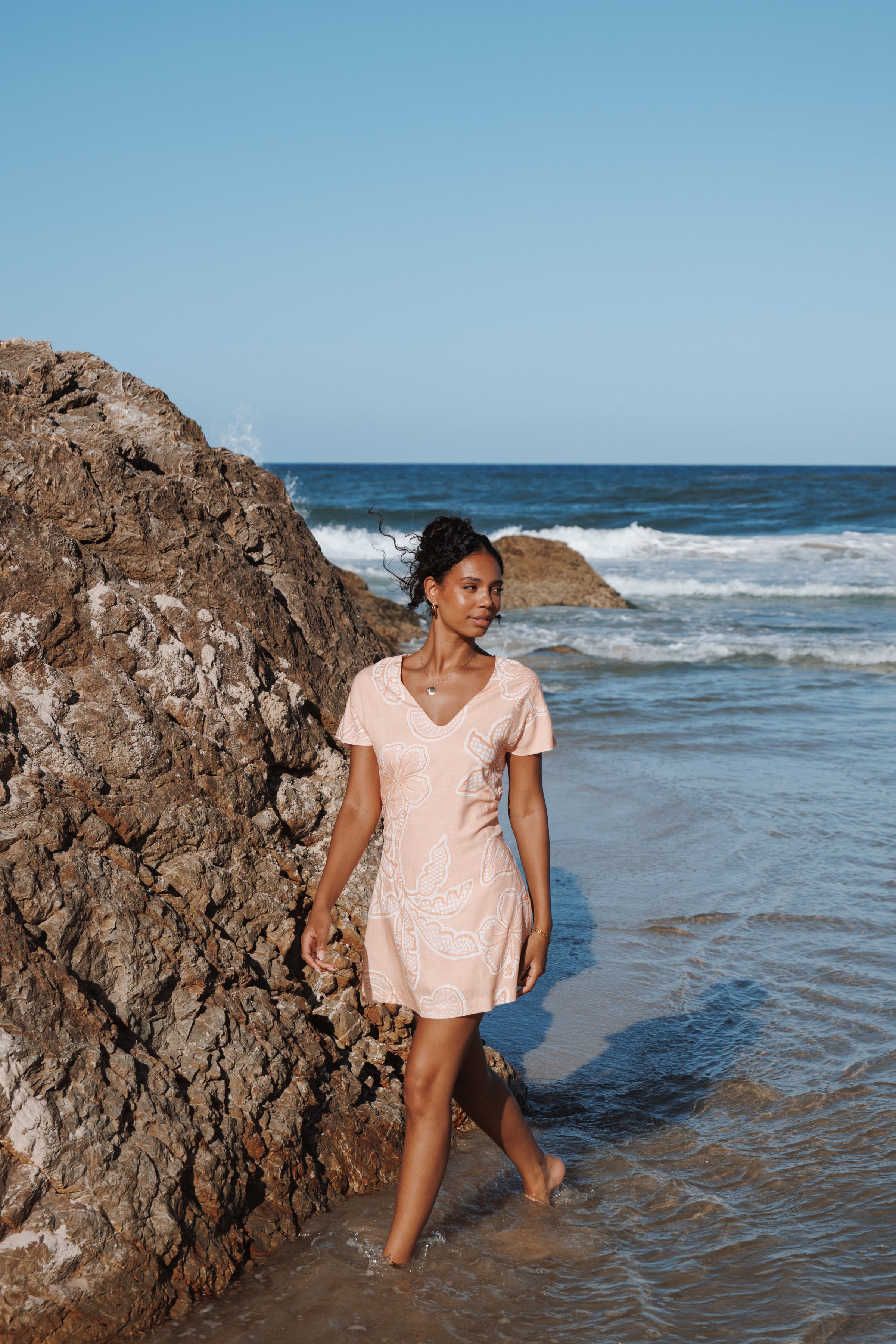 DRESSES Tamika Mini Dress - Peach Floral