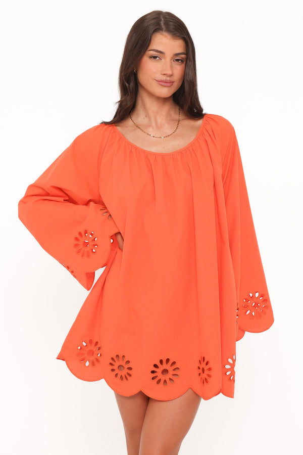 DRESSES Tampa Long Sleeve Mini Dress - Orange