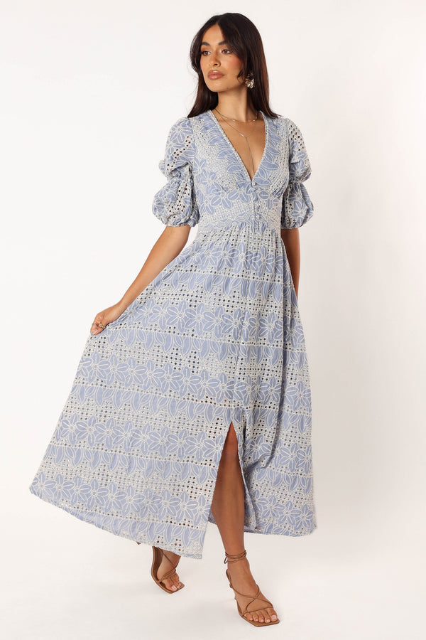 DRESSES @Tani Midi Dress - Blue