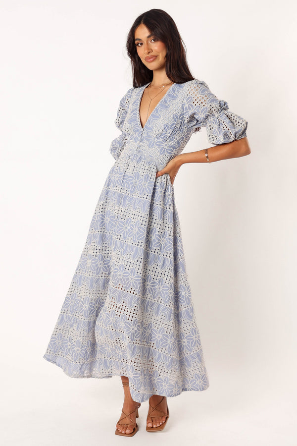 DRESSES @Tani Midi Dress - Blue