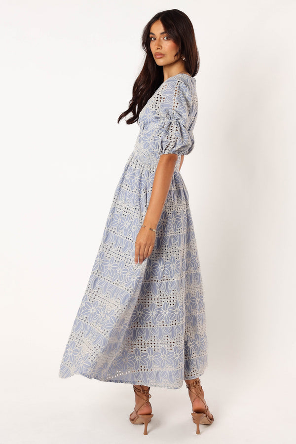 DRESSES @Tani Midi Dress - Blue