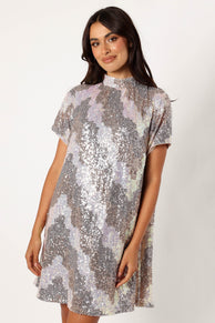 DRESSES @Taylor Mini Dress - Champagne Multi