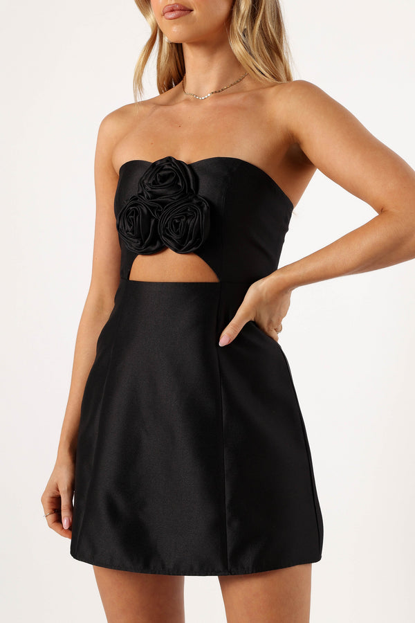 DRESSES @Te Amo Strapless Mini Dress - Black