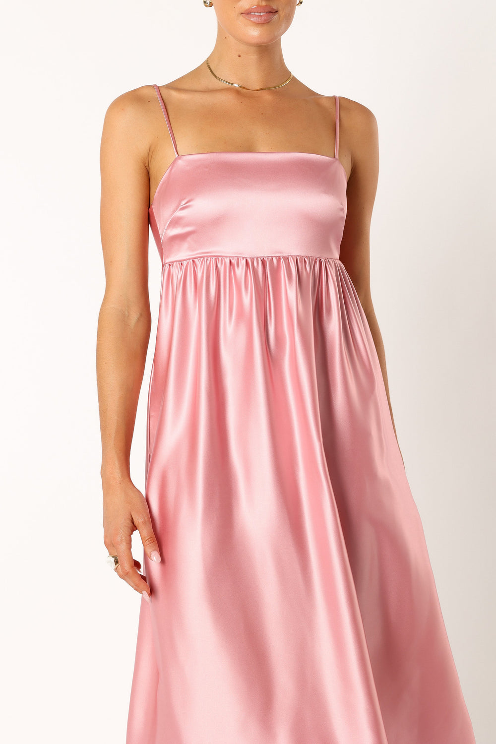 DRESSES @Teagan Bow Back Midi Dress - Soft Pink