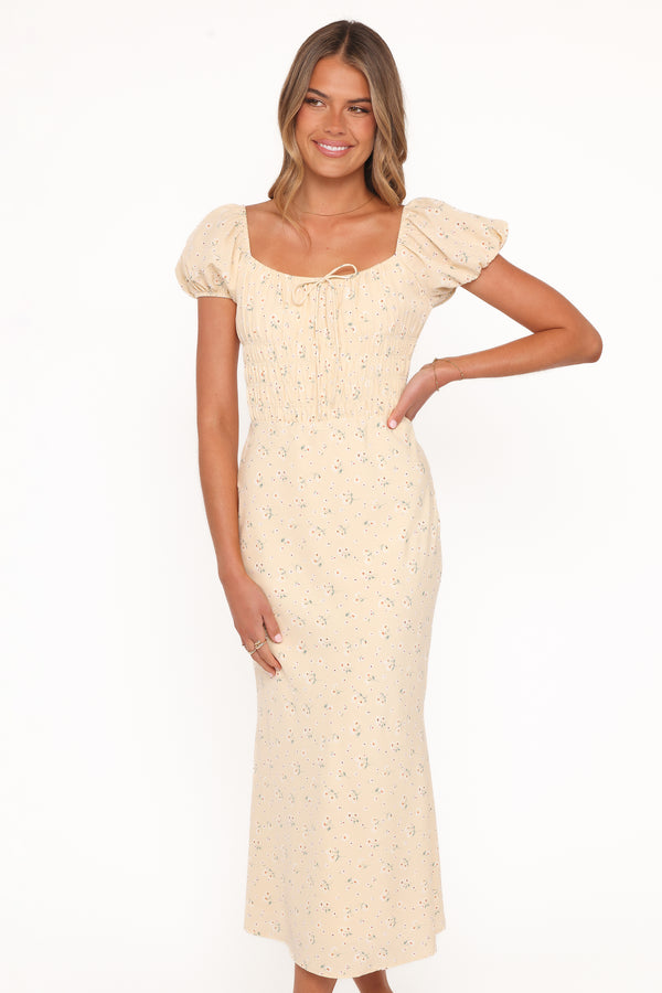 DRESSES Teigan Midi Dress - Yellow Floral