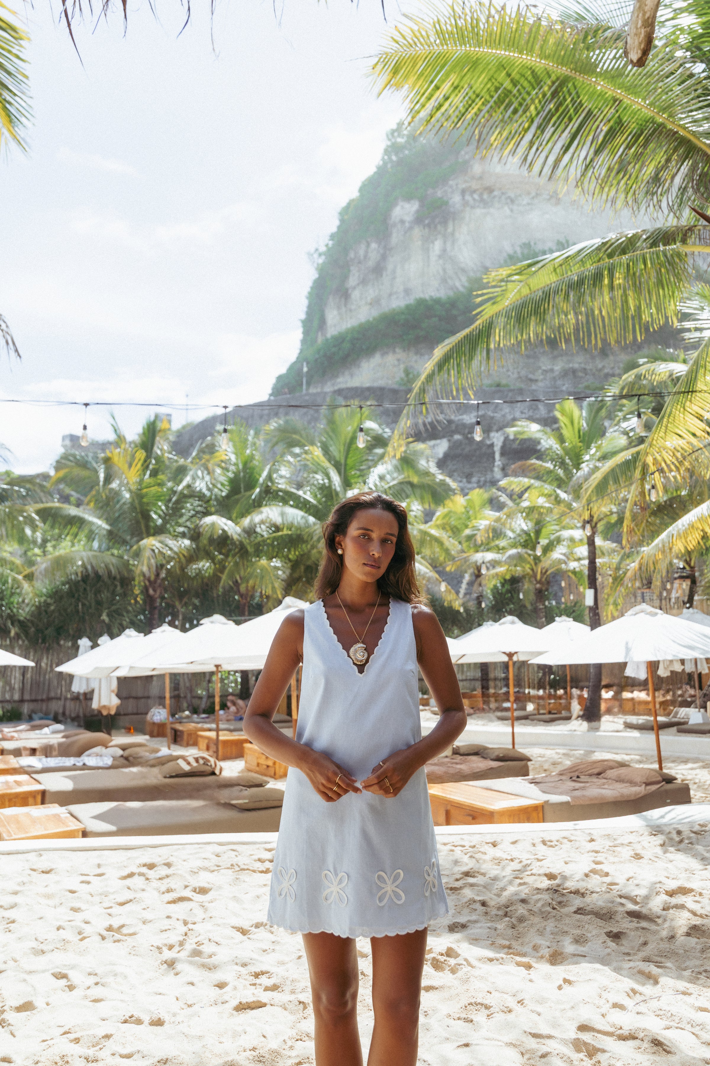 DRESSES Thalia Mini Dress - Blue/White