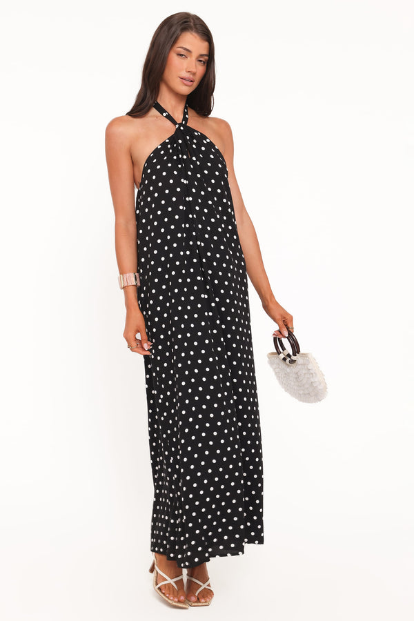 DRESSES Theophania Maxi Dress - Black Polka Dot