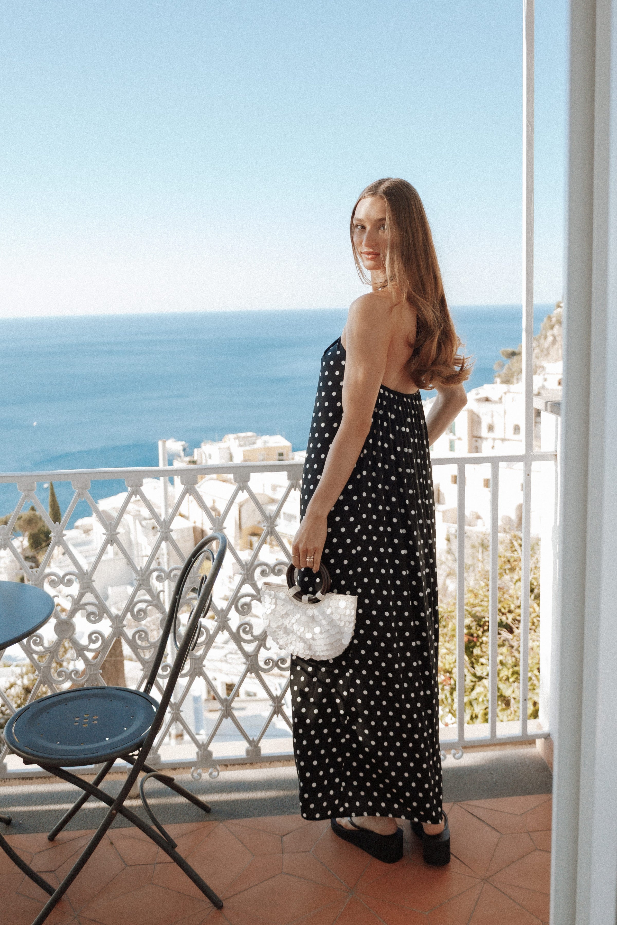 DRESSES Theophania Maxi Dress - Black Polka Dot