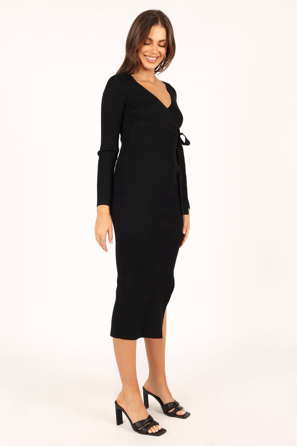 DRESSES @Tilda Long Sleeve Midi Dress - Black (waiting on bulk)