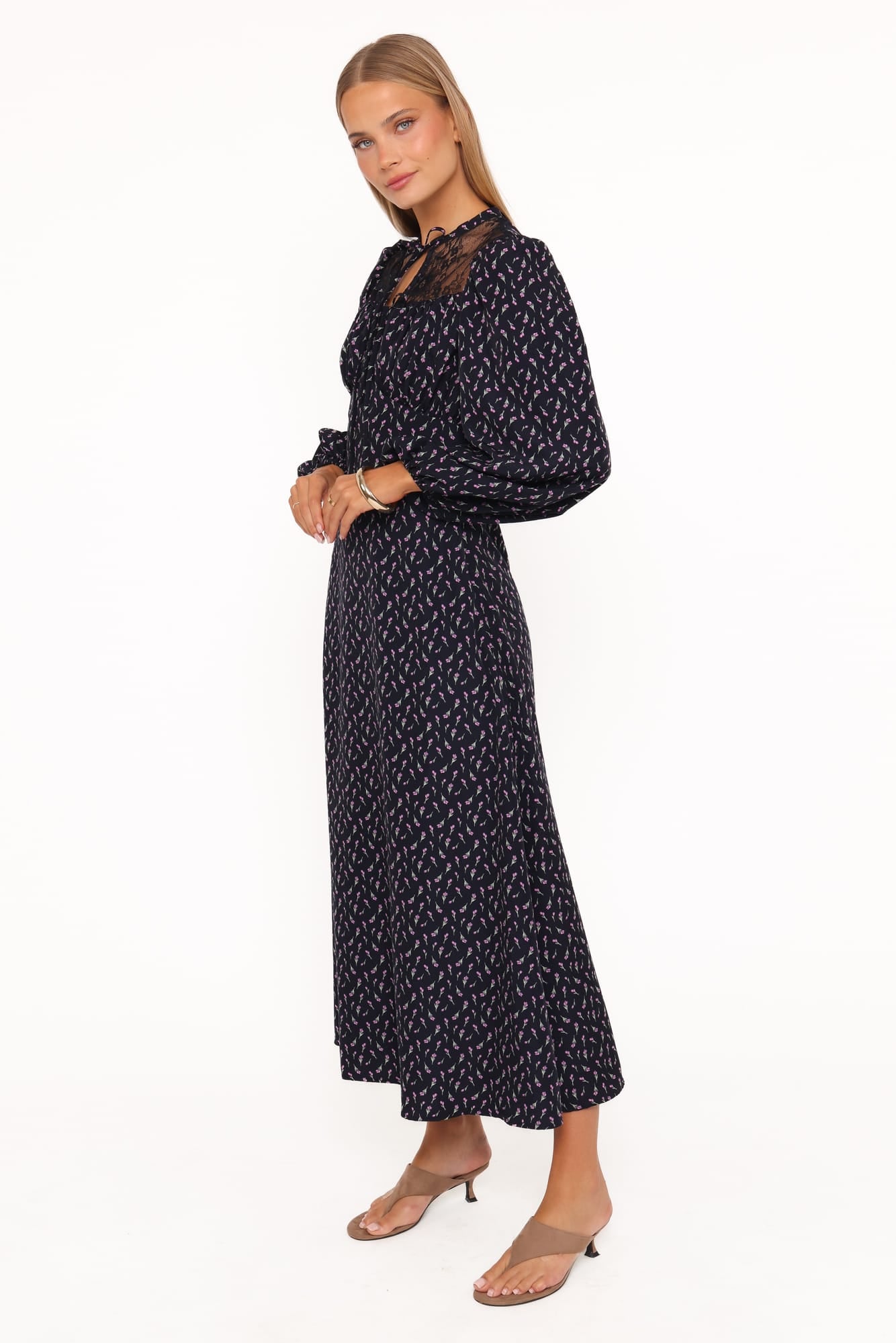 DRESSES Tillie Long Sleeve Maxi Dress - Navy Tulip Floral