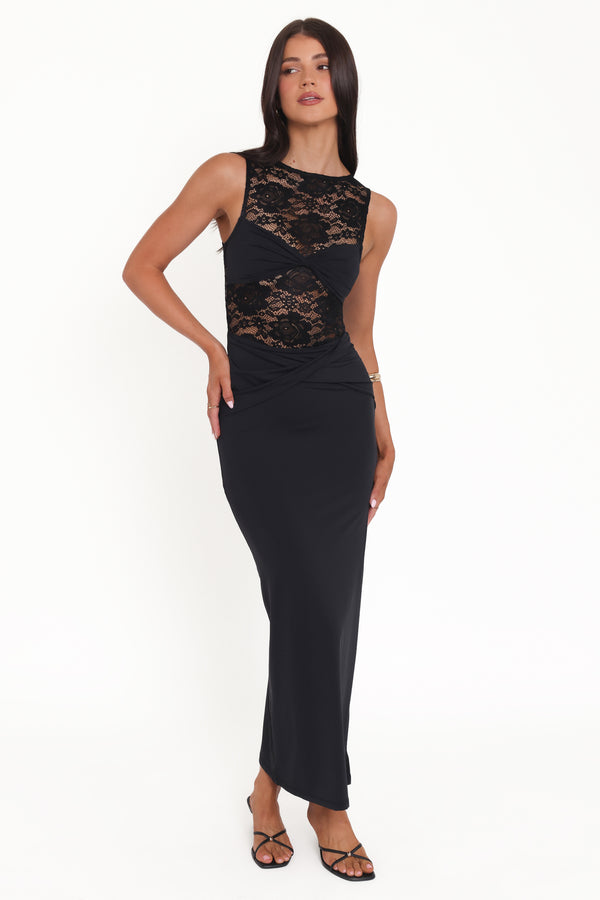 DRESSES @Tinashe Lace Midi Dress - Black