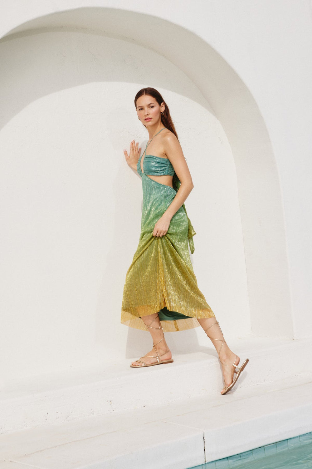 DRESSES Tramonto Midi Dress - Multicoloured