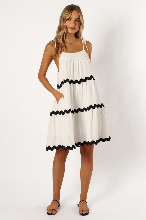 DRESSES @Uma Mini Dress - White Black