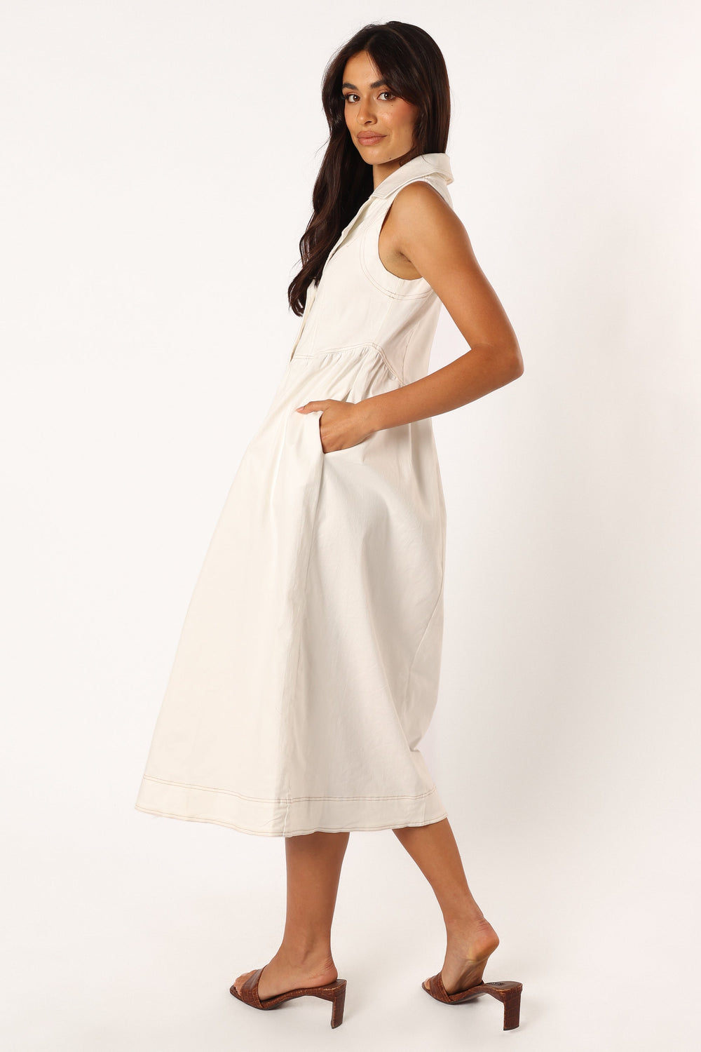 Collective Dress - Umeko Midi Dress - White third image