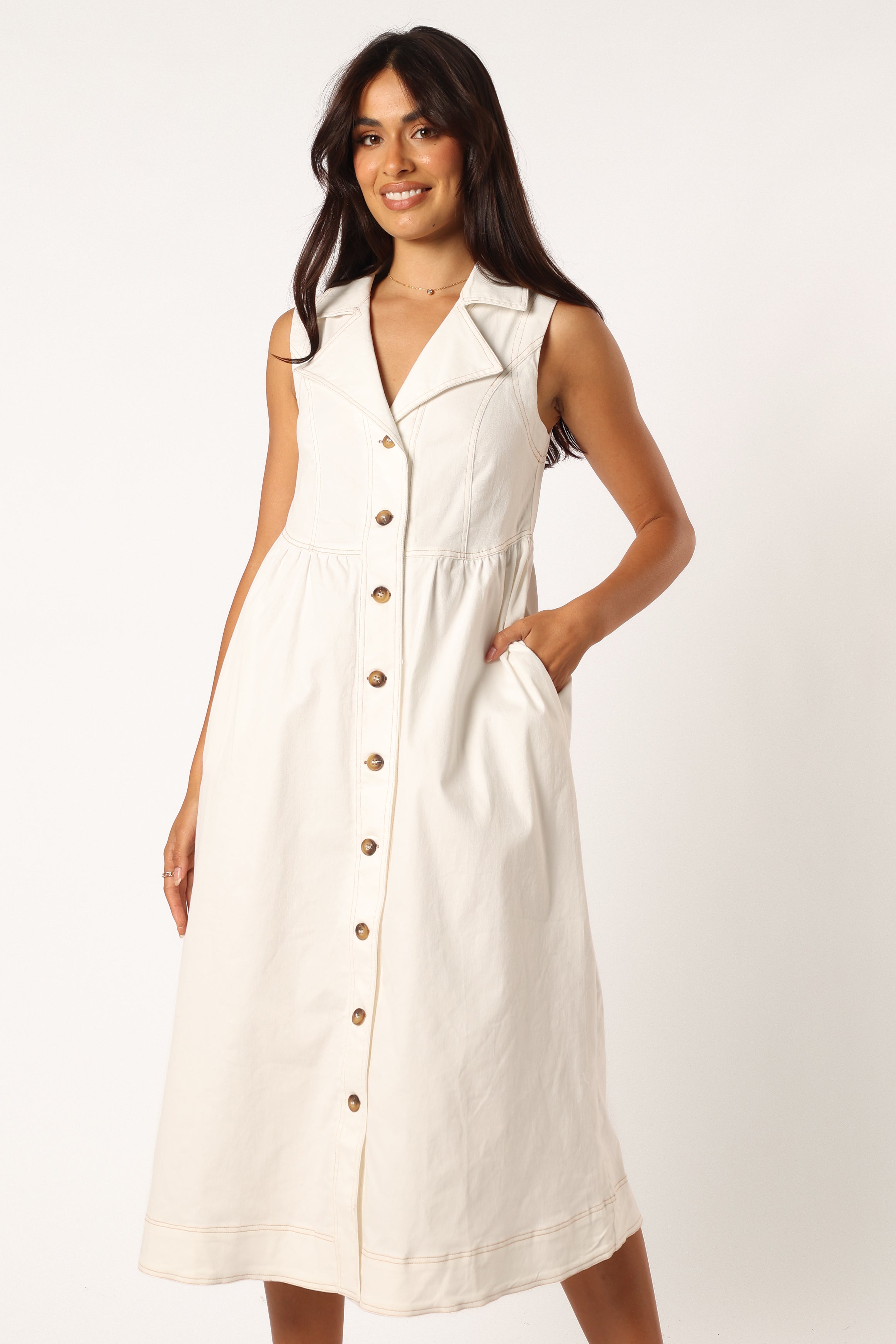 DRESSES @Umeko Midi Dress - White