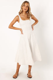 DRESSES @Una Midi Dress - White