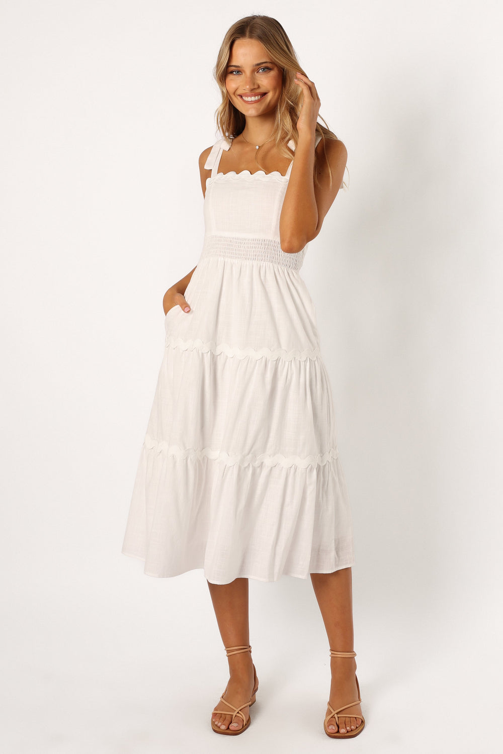 DRESSES @Urmi Midi Dress - White