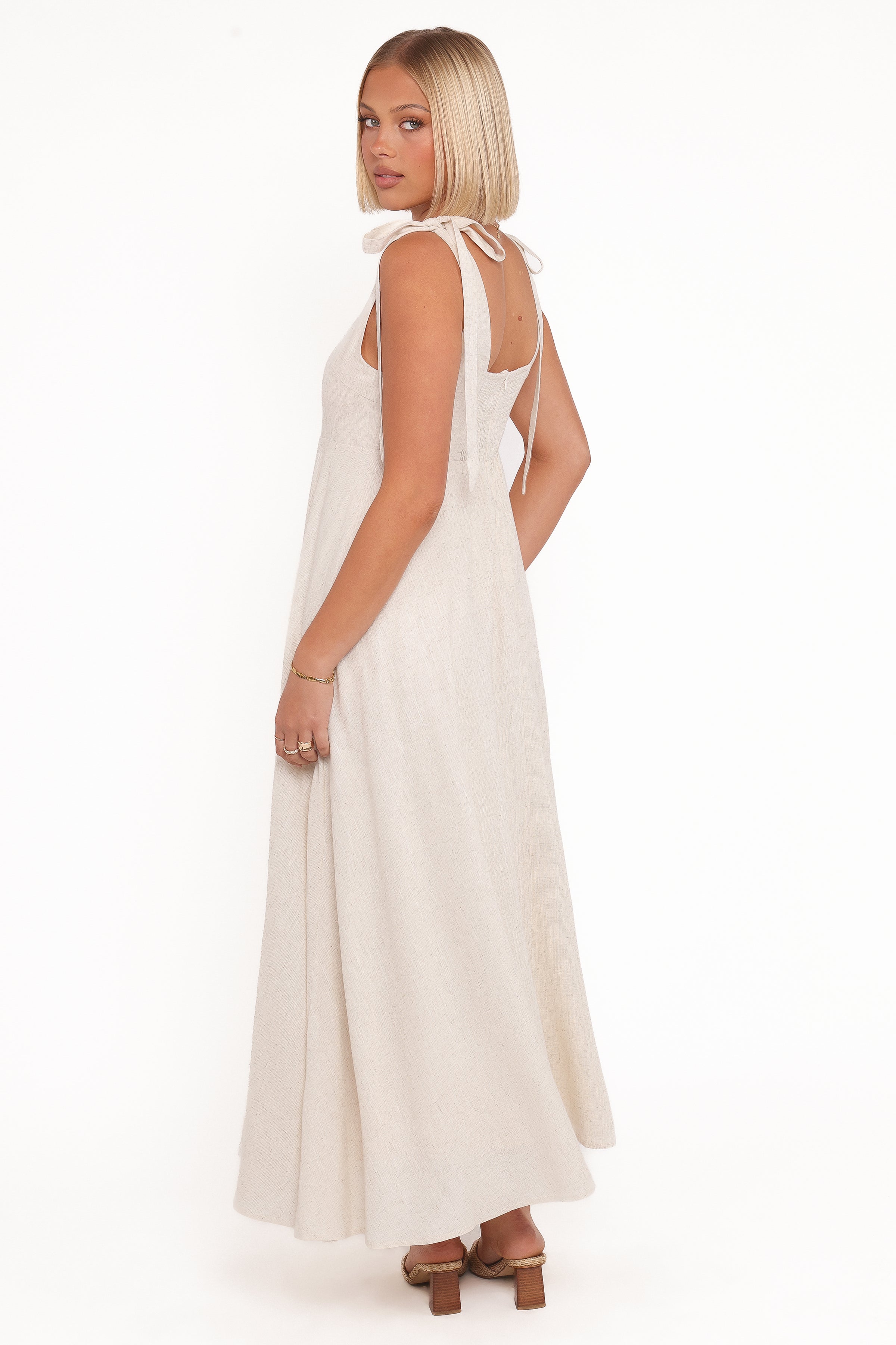 DRESSES Valara Tie Shoulder Maxi Dress - Oatmeal