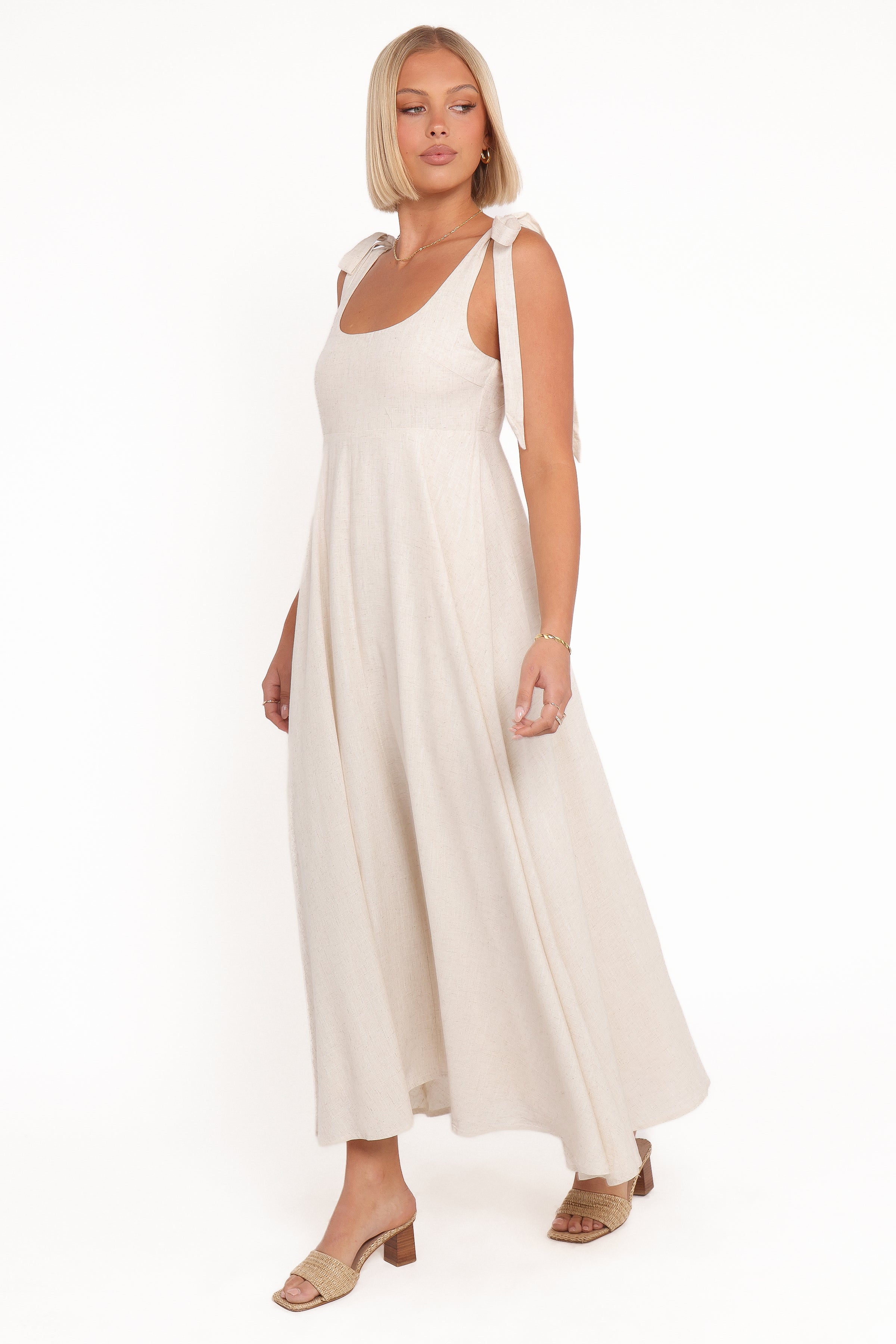 DRESSES Valara Tie Shoulder Maxi Dress - Oatmeal