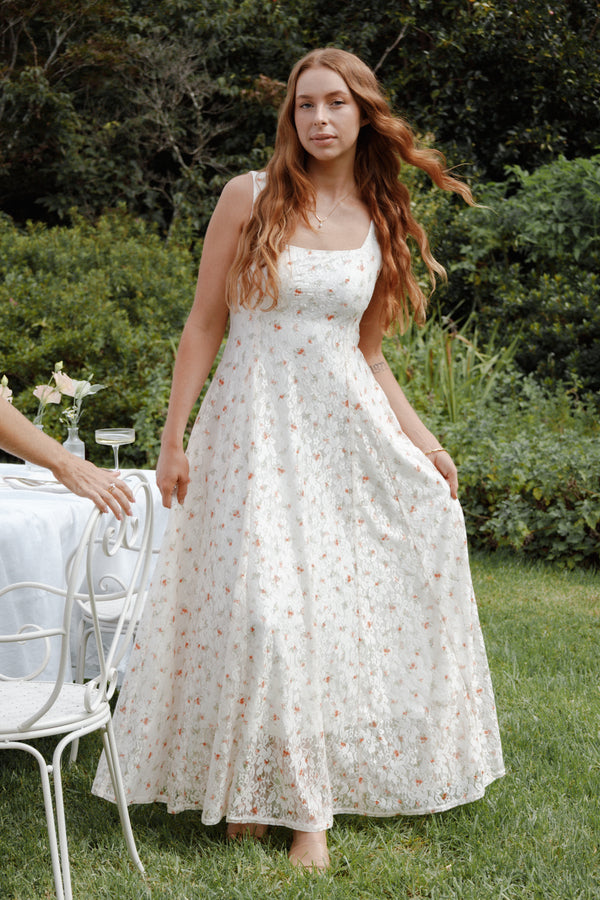 DRESSES Valley Maxi Dress - White Floral Lace