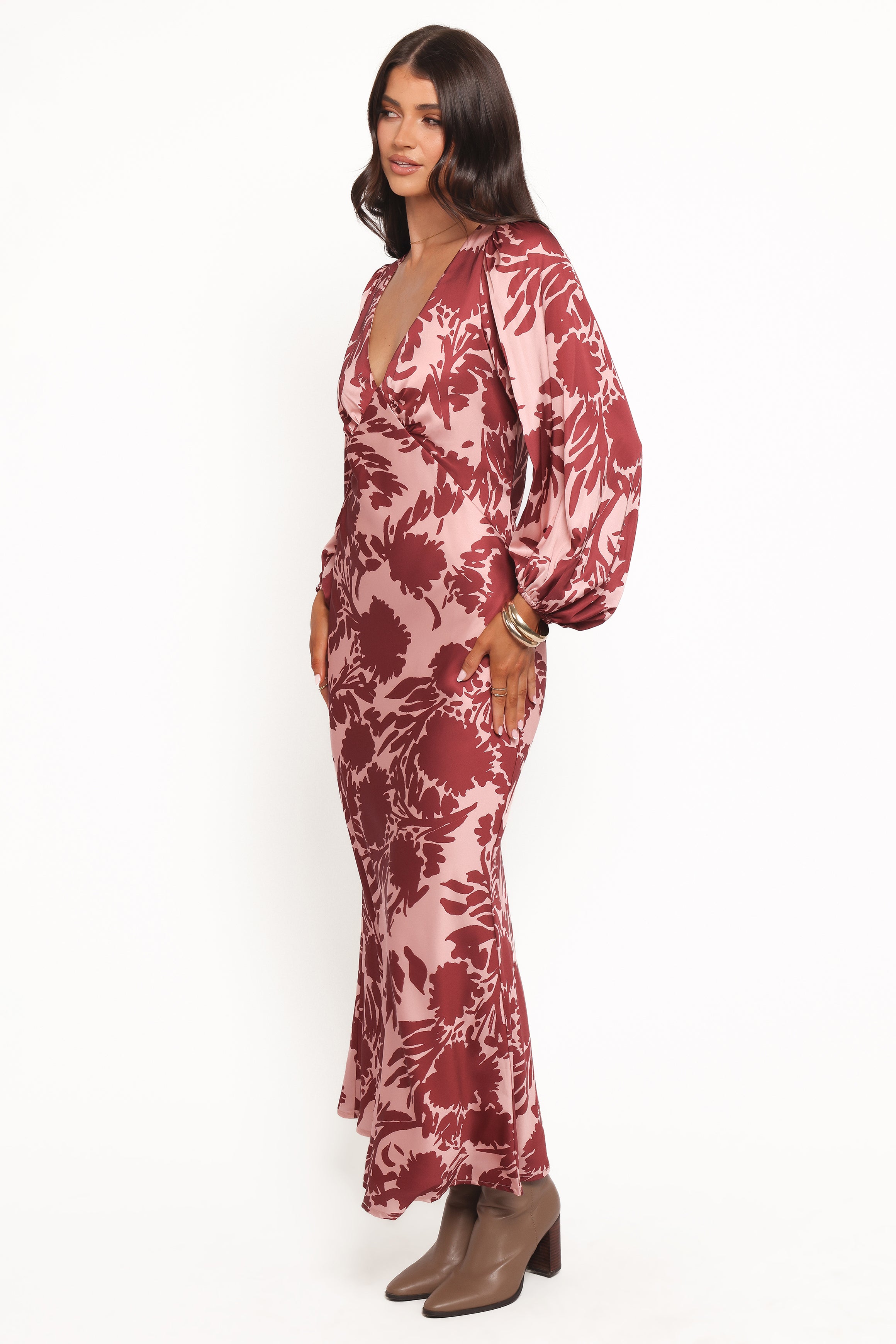 DRESSES Varly Long Sleeve Dress - Pale Burgundy