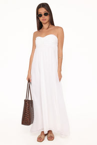 DRESSES Vee Strapless Maxi Dress - White