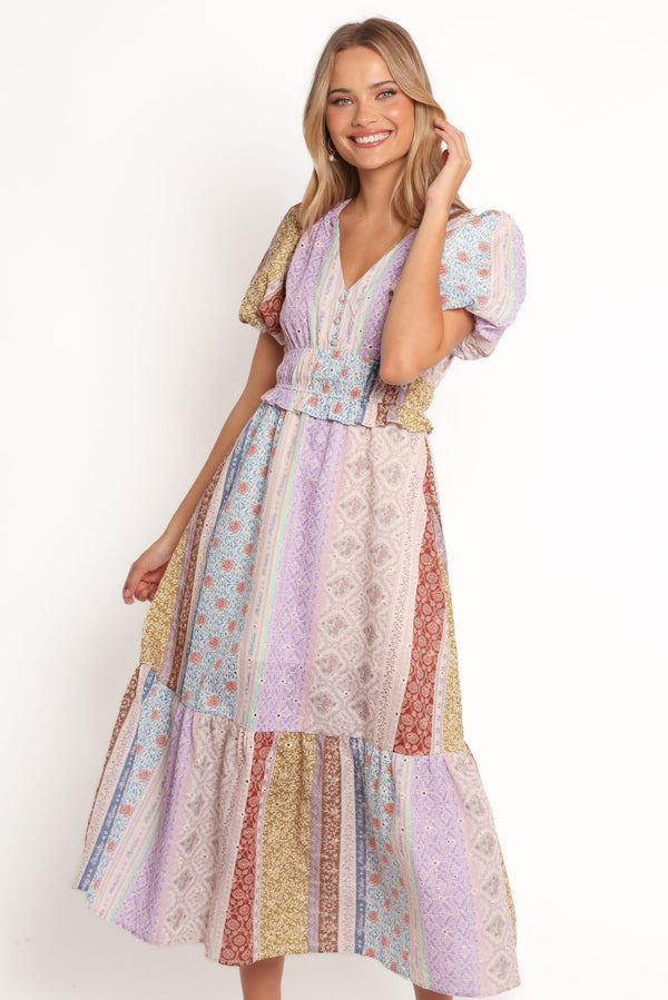 DRESSES Verona Patchwork Midi Dress - Botanic Multi