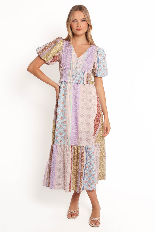DRESSES Verona Patchwork Midi Dress - Botanic Multi