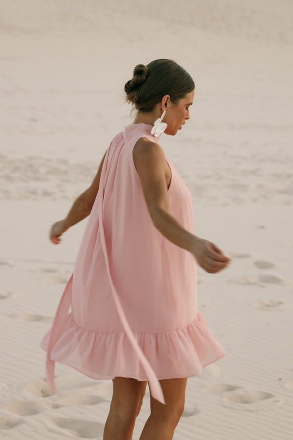 DRESSES Victoria Halterneck Mini Dress - Petal Pink