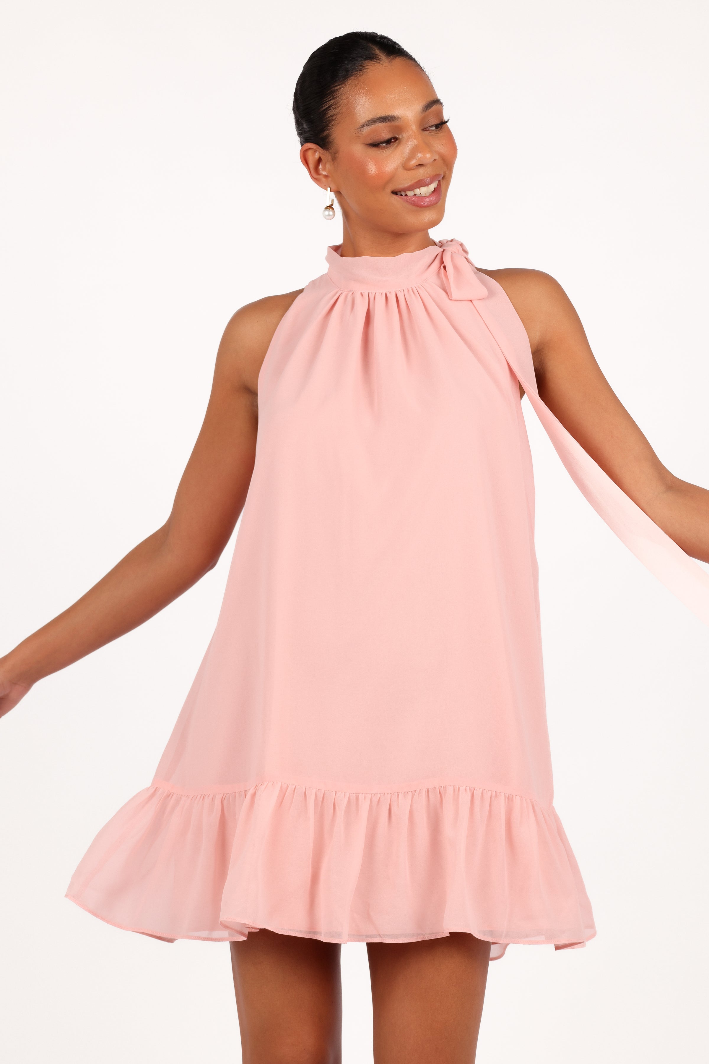 DRESSES Victoria Halterneck Mini Dress - Petal Pink