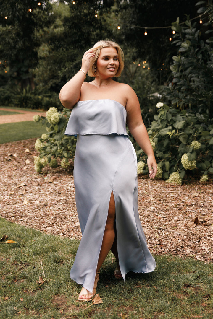 Vienna Strapless Midi Dress - Blue - View 5 | Shop Formal Dress