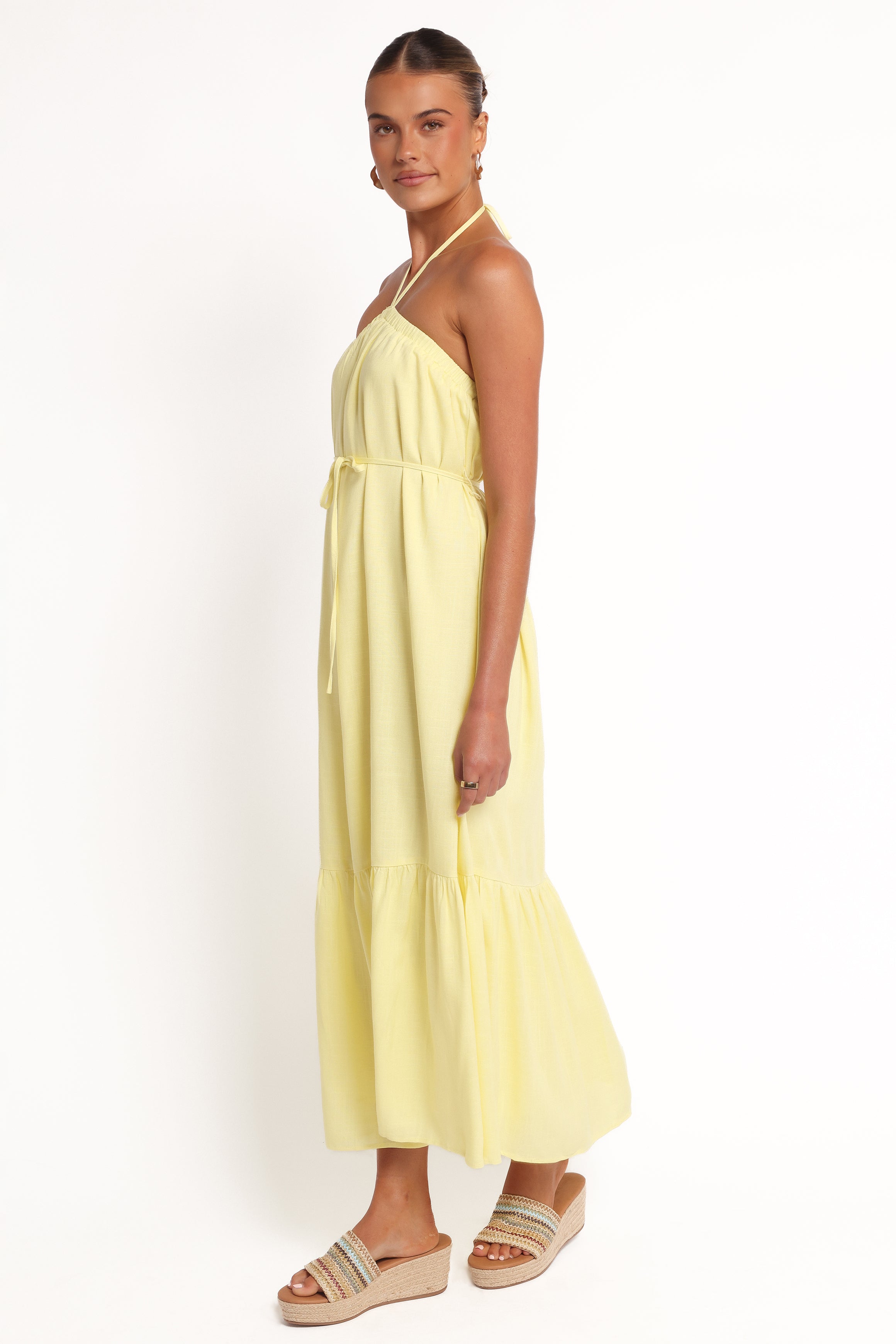 DRESSES View Halterneck Maxi Dress - Lemon