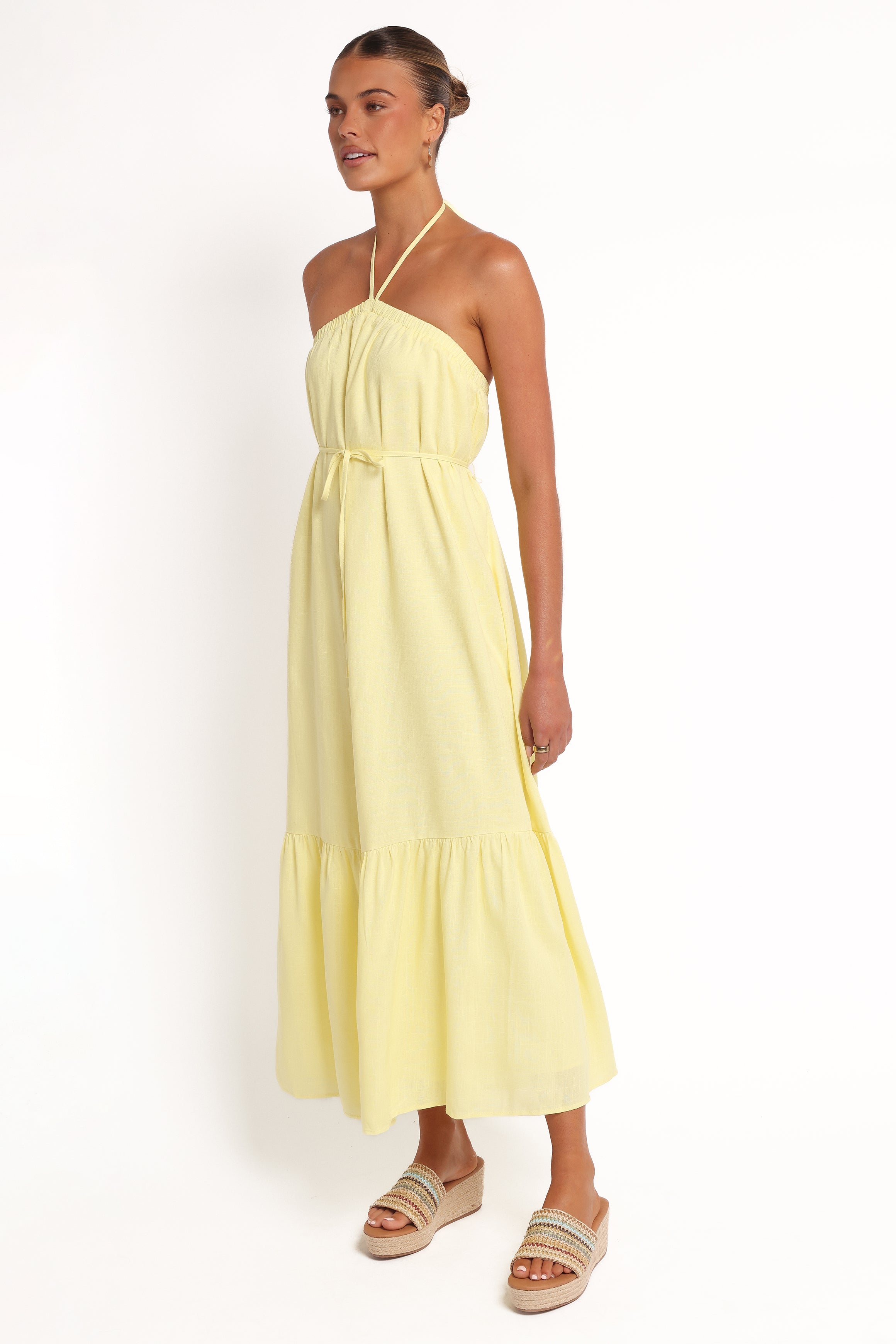 DRESSES View Halterneck Maxi Dress - Lemon