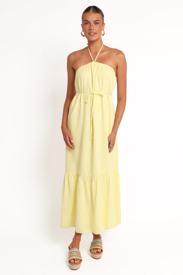 DRESSES View Halterneck Maxi Dress - Lemon