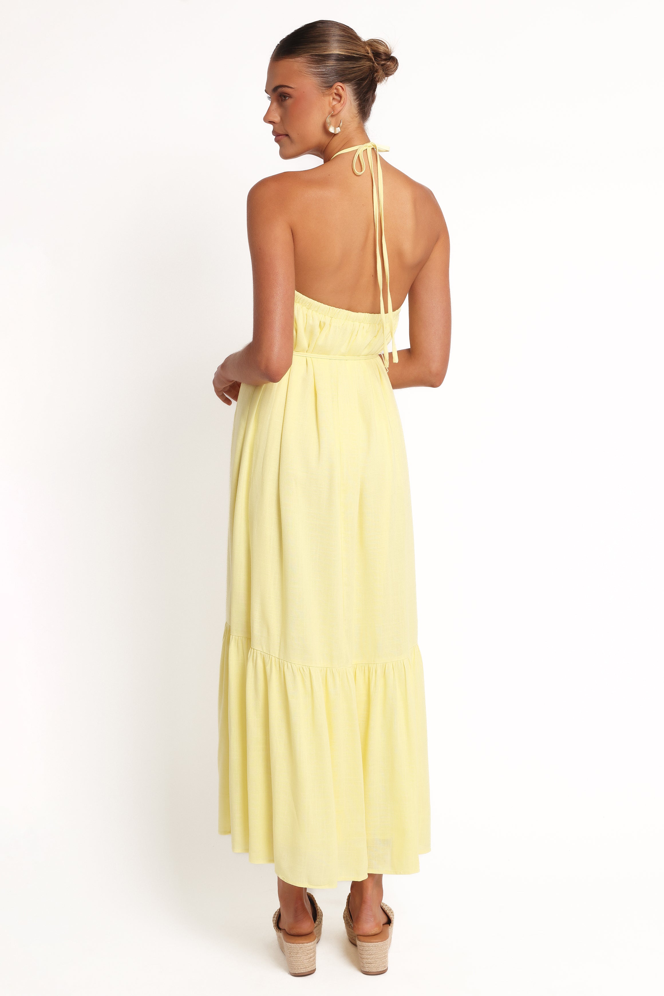 DRESSES View Halterneck Maxi Dress - Lemon