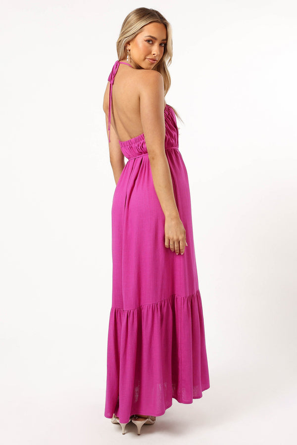 DRESSES View Halterneck Maxi Dress - Magenta