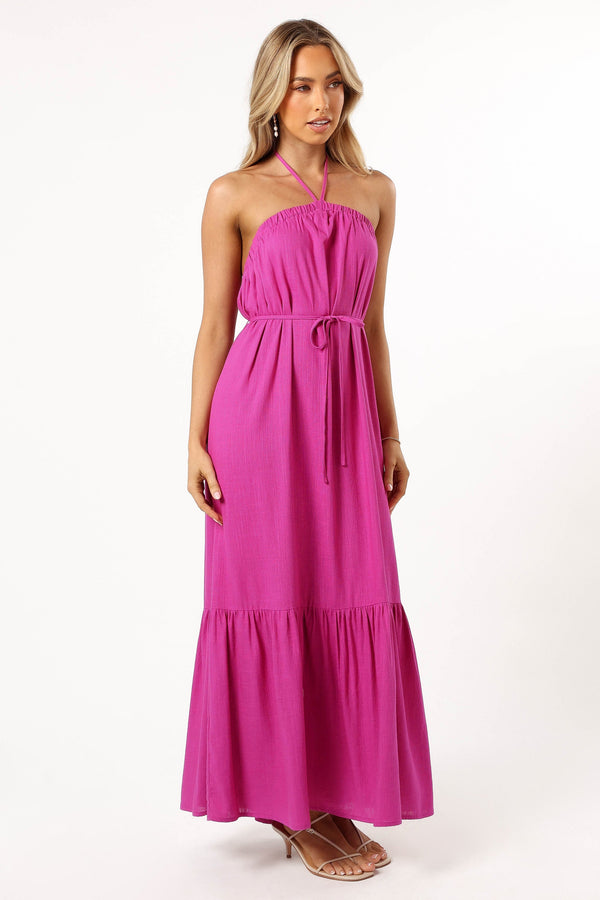 DRESSES View Halterneck Maxi Dress - Magenta