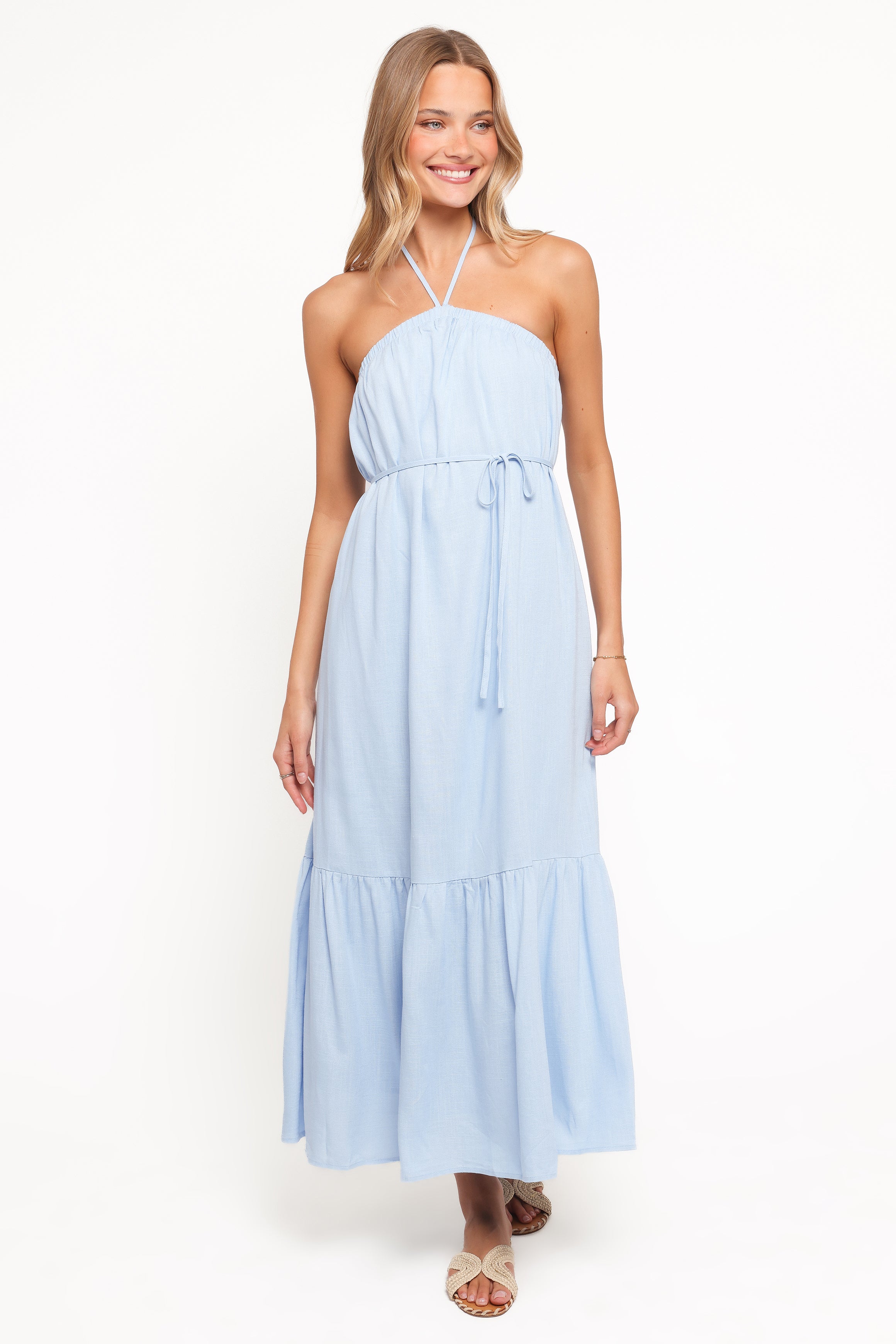 DRESSES View Halterneck Maxi Dress - Pale Blue