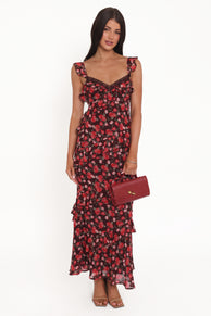 DRESSES @Virginia Maxi Dress - Brown Floral