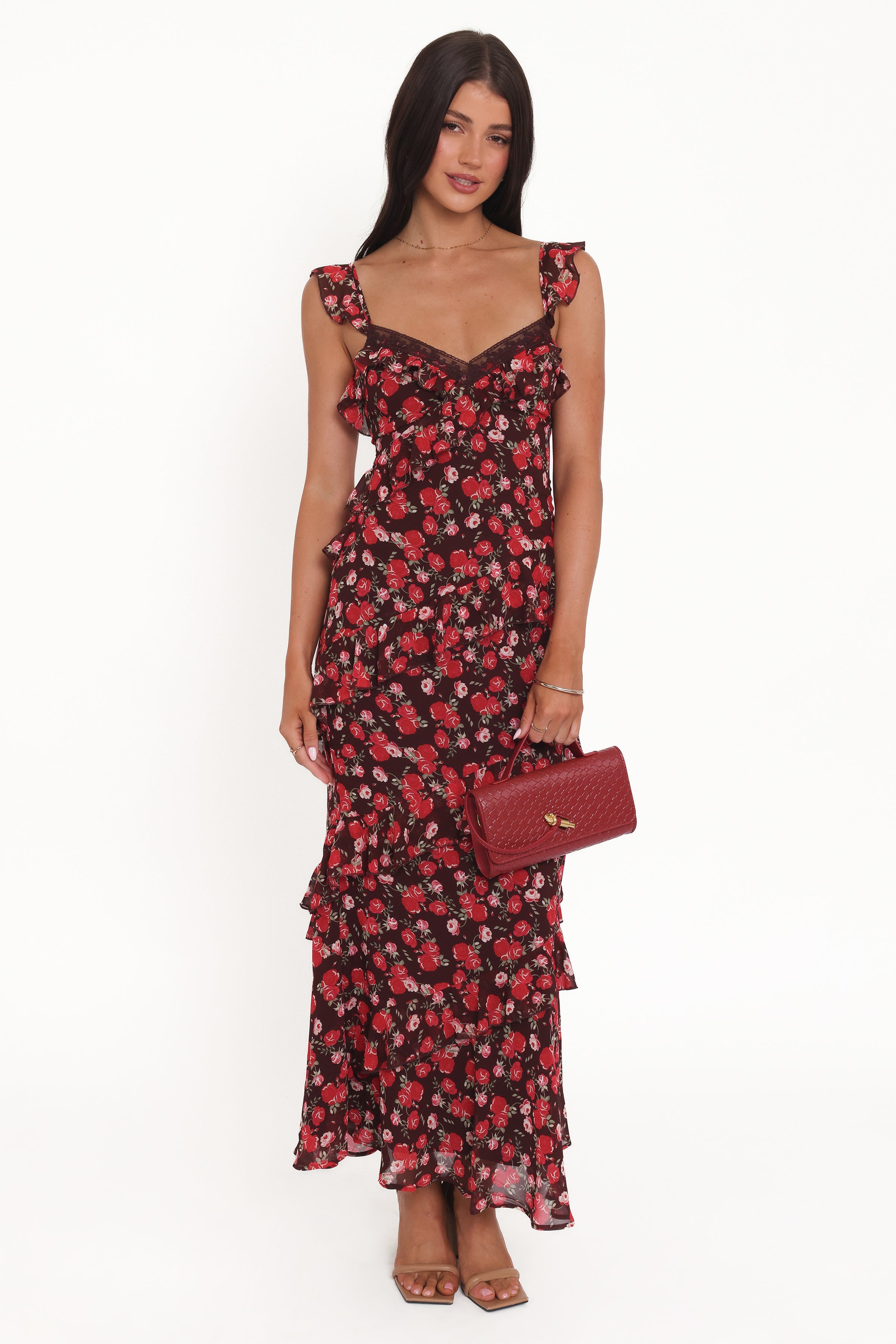 DRESSES @Virginia Maxi Dress - Brown Floral