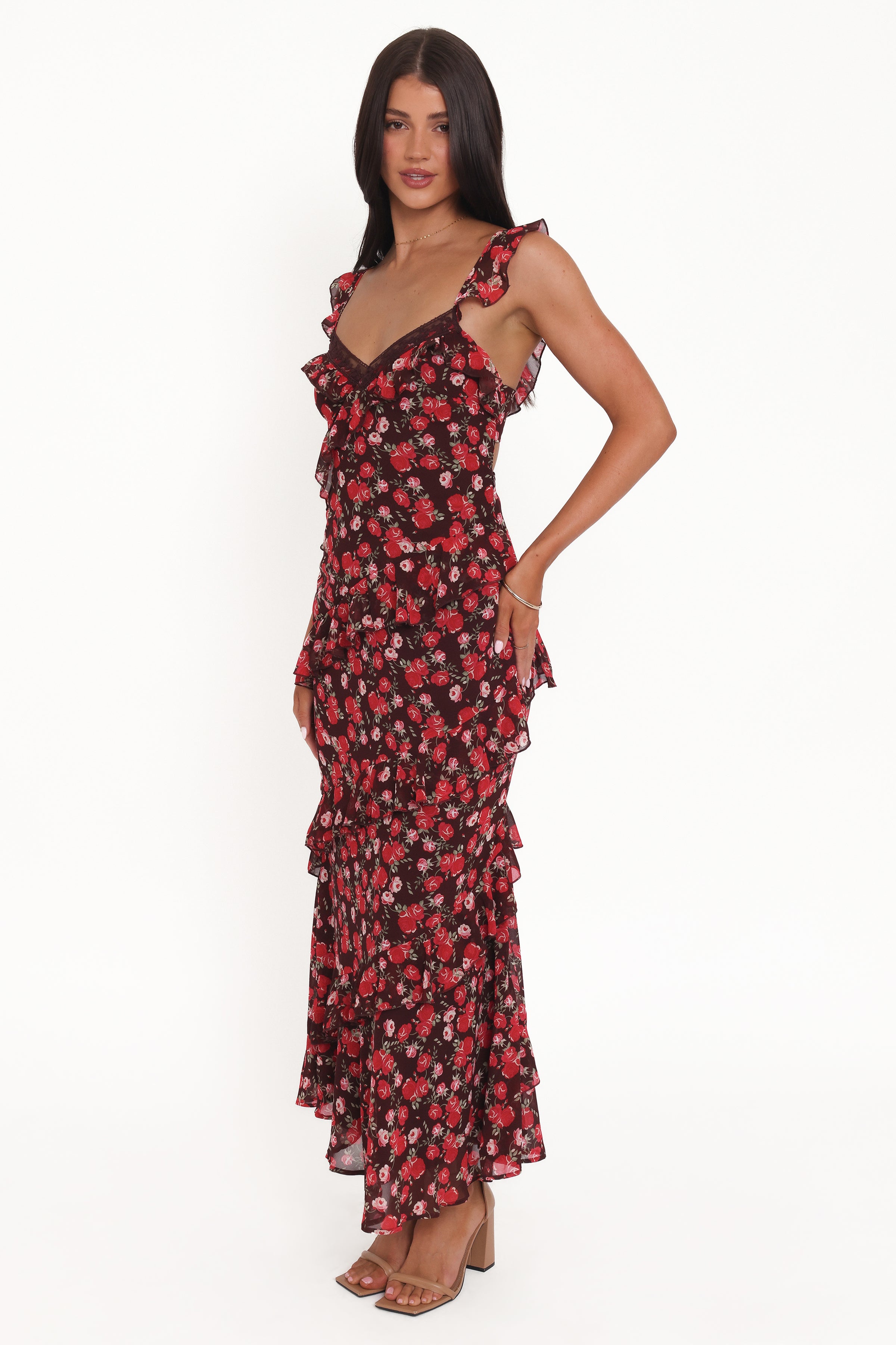 DRESSES @Virginia Maxi Dress - Brown Floral