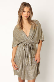 DRESSES @Vivid Mini Dress - Gold