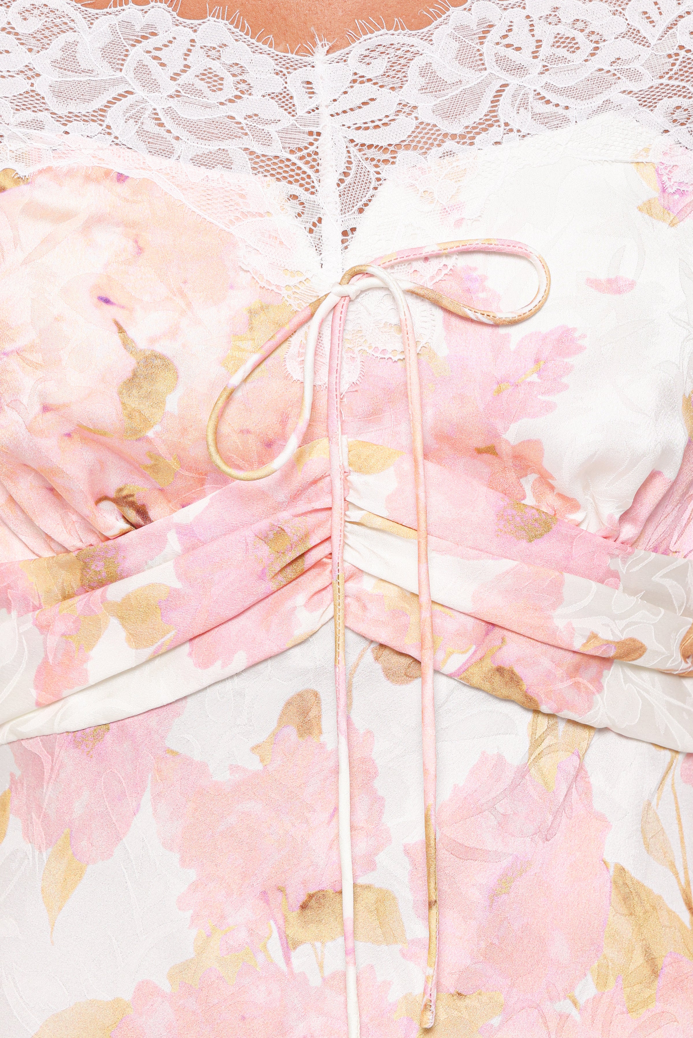 DRESSES Voss Off Shoulder Lace Maxi Dress - Pink Floral