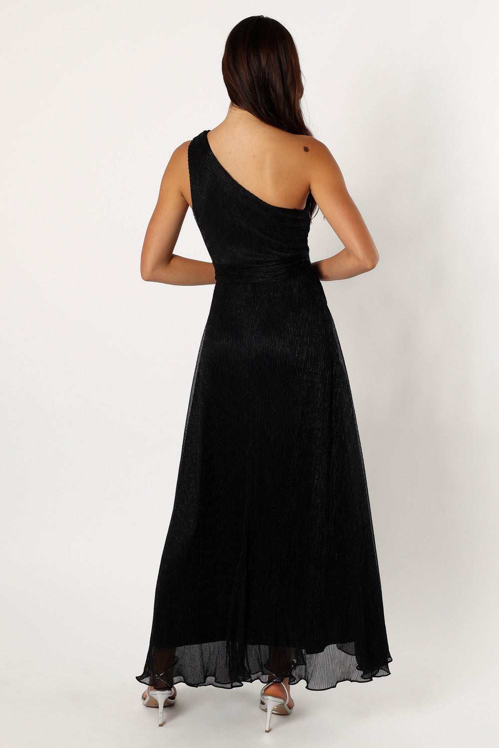 Shop Formal Dress - Watson One Shoulder Maxi Dress - Black Sparkle fourth image