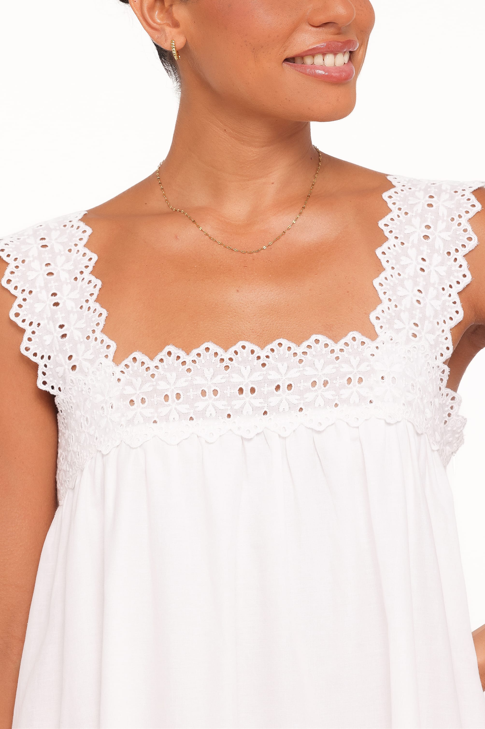 DRESSES Winora Midi Dress - White Broderie